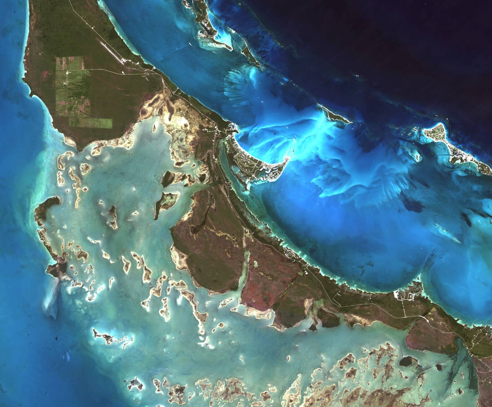 Satellite Image of the Abacos, Bahamas